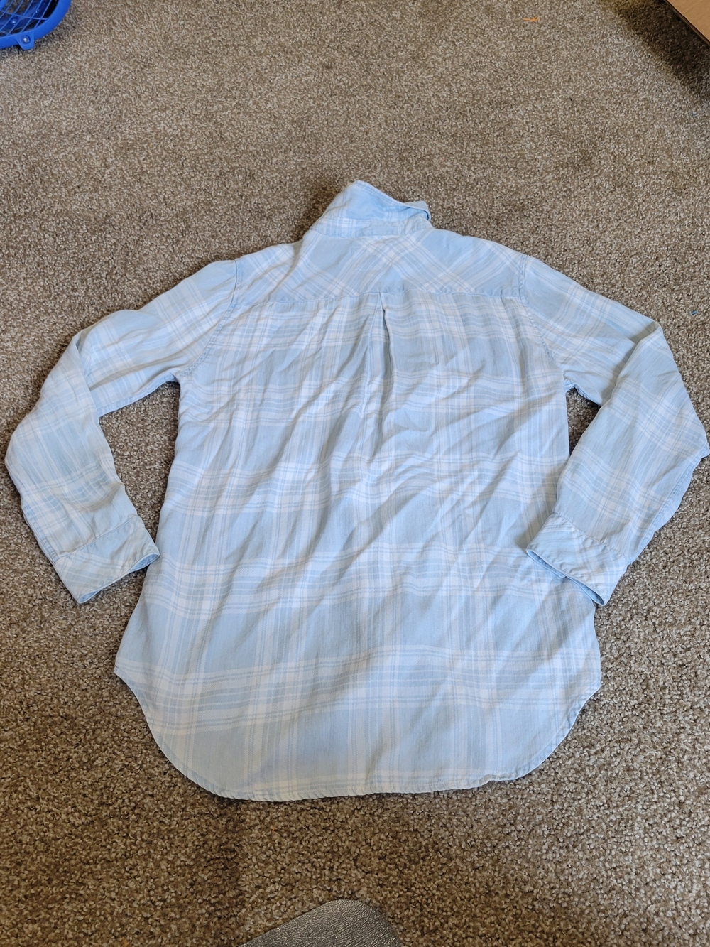 Rails Light Blue Liam Plaid Chambray Long Sleeve Button down top - Picture 6 of 10
